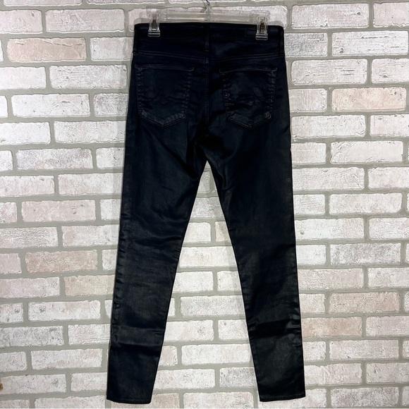 Ag NWOT Farrah High Rise Skinny Ankle Leatherette Jeans in Super Black Size 27 - Picture 9 of 11